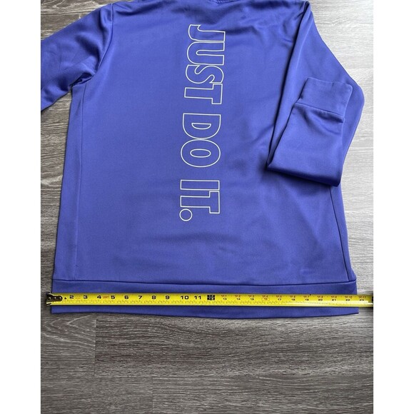 Nike Sweatshirt Hoodie Womens Large Blue Big Logo Sports Outdoor Dri Fit Casual - Picture 9 of 12